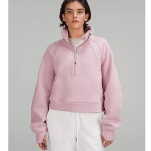 Lululemon Scuba Oversized Funnel Neck Half Zip in Pink Peony size XS/S